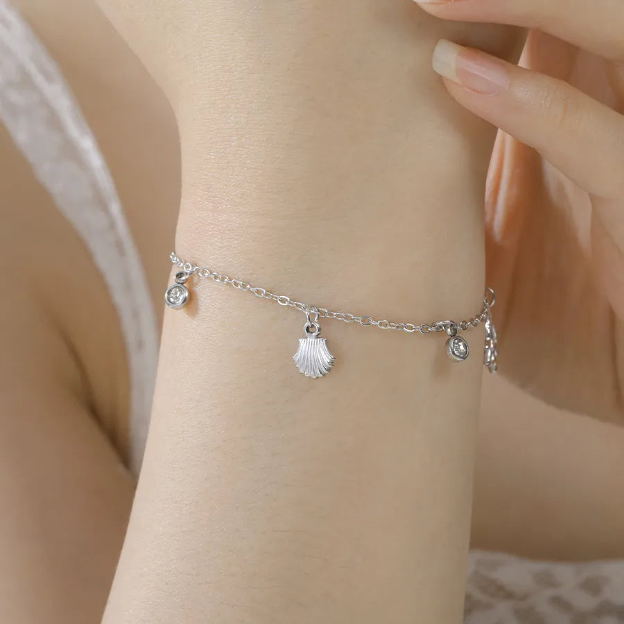 Ocean Starfish Charm Bracelet – Gold & Zircon