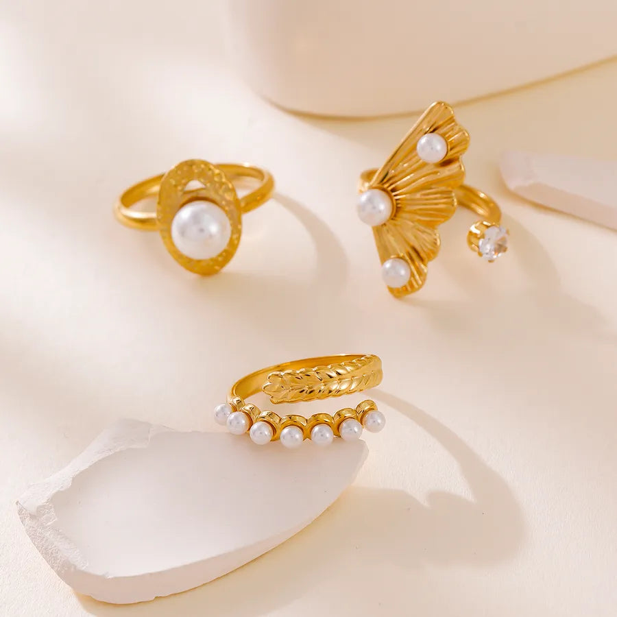 18K Gold Geometric Titanium Steel Ring