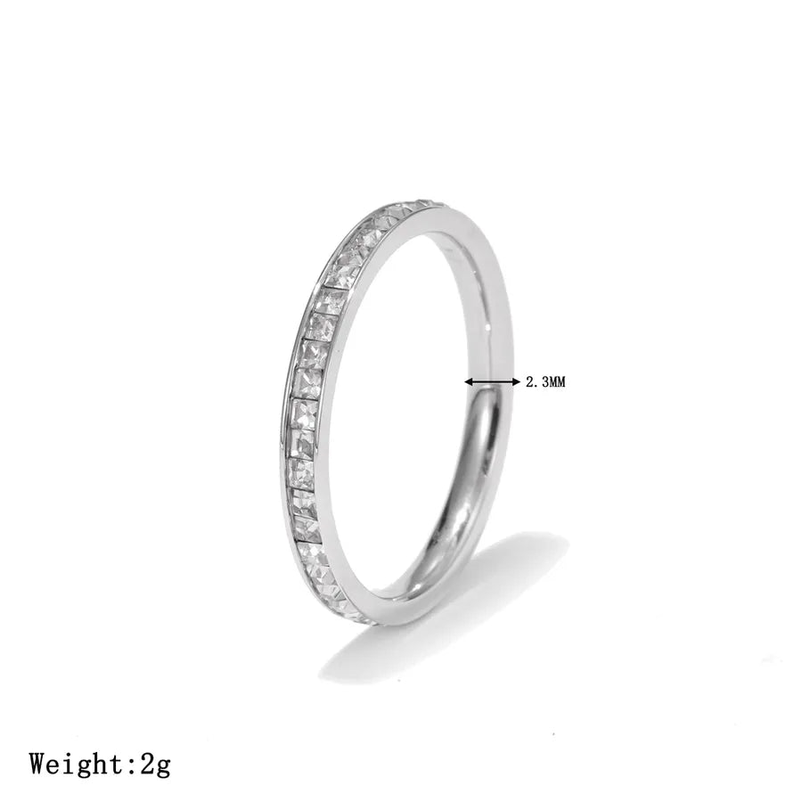 Stainless Steel Full Diamond Star Ring