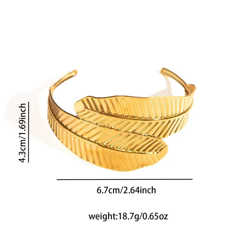 Elegant Open Stainless Steel Bangle Bracelet