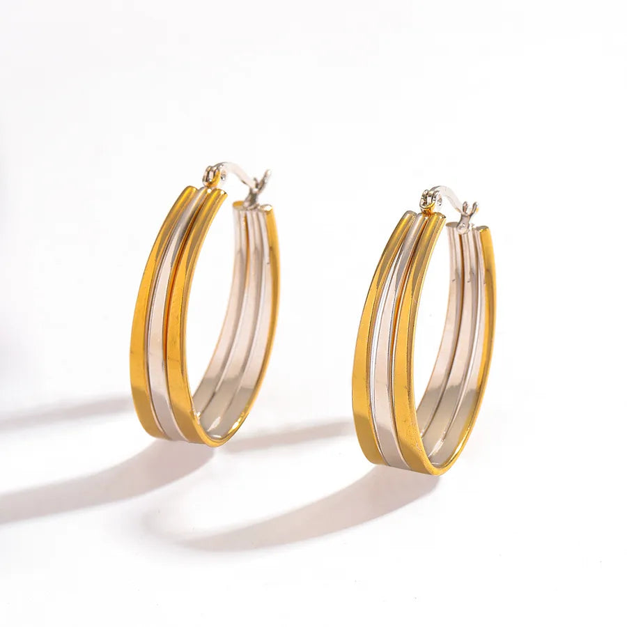 Gold & Silver Gradient Stainless Steel Earrings