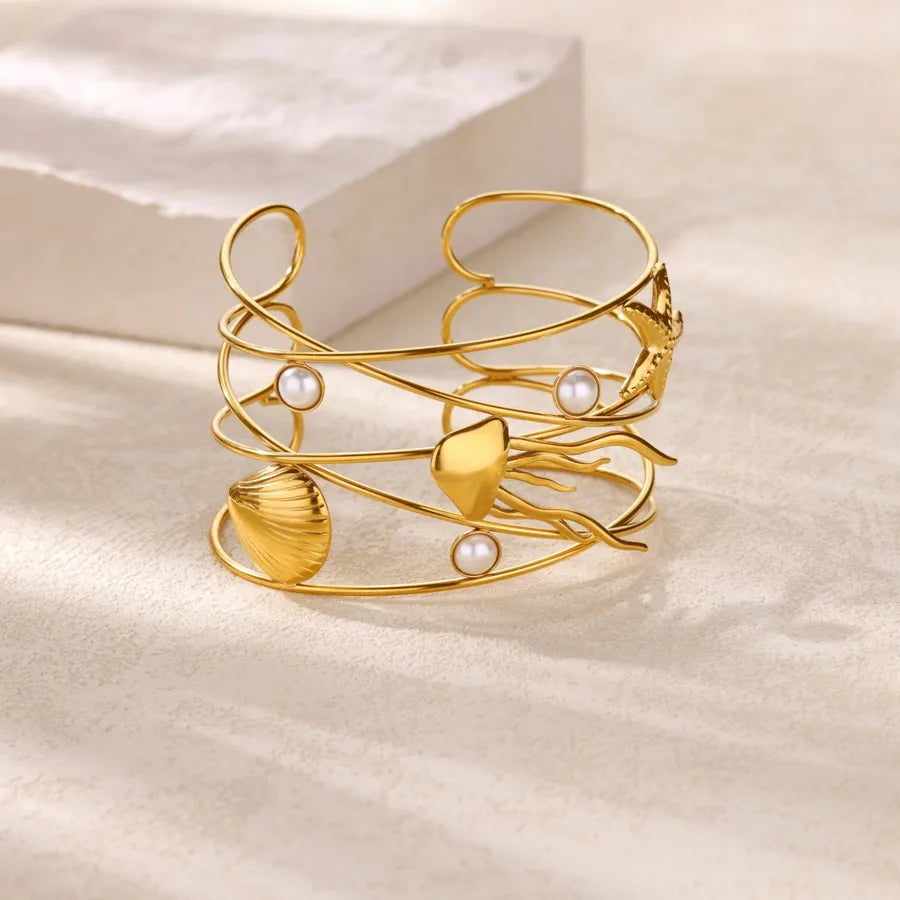 Gold Shell Stainless Steel Bracelet