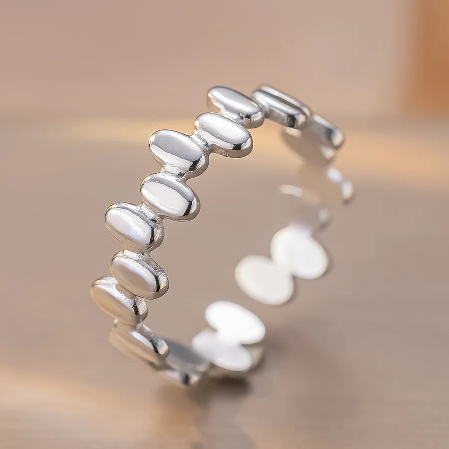 Adjustable Silver Maple Leaf Titanium Ring K138 Steel Color Ring Open