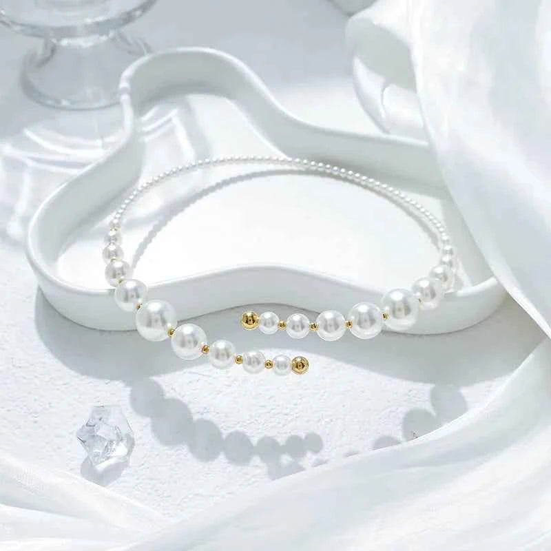 18K Gold Plated Pearl Choker Necklace