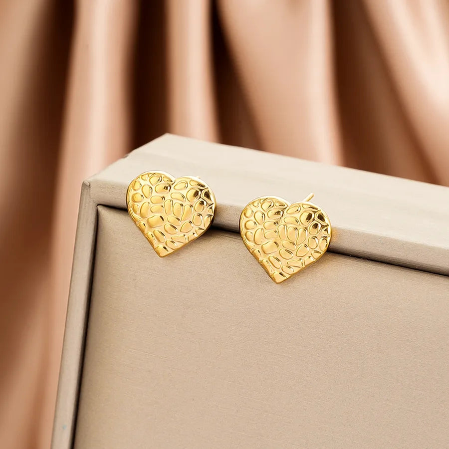 Irregular 18K Gold Plated Stainless Steel Earrings E1406-A (Gold Stud Earrings Pairs)