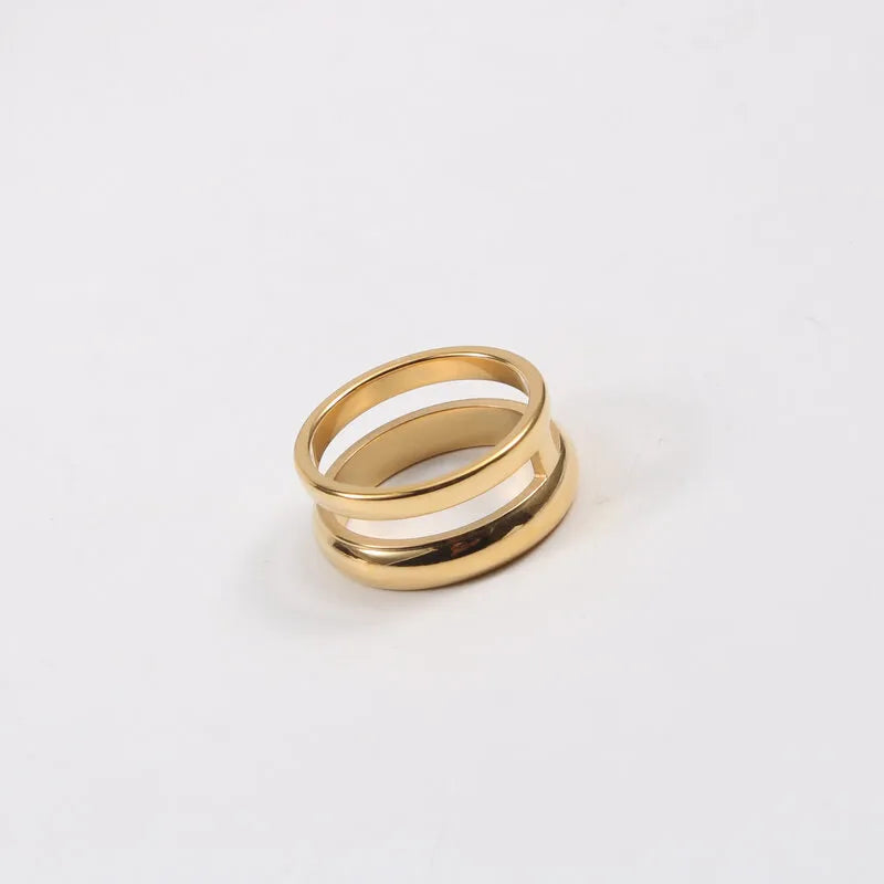 18K Gold Plated Titanium Steel Geometric Ring