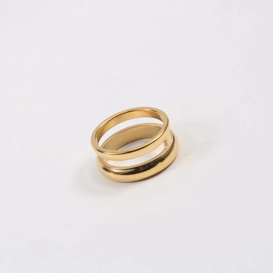 18K Gold Plated Titanium Steel Geometric Ring