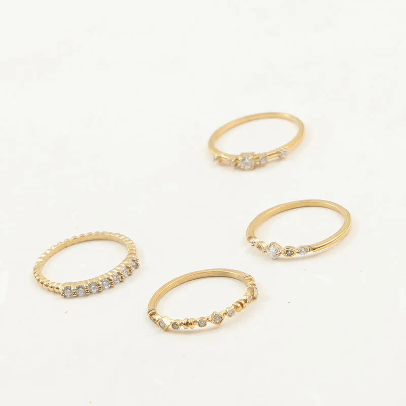 18K Gold Plated Zircon Titanium Steel Ring