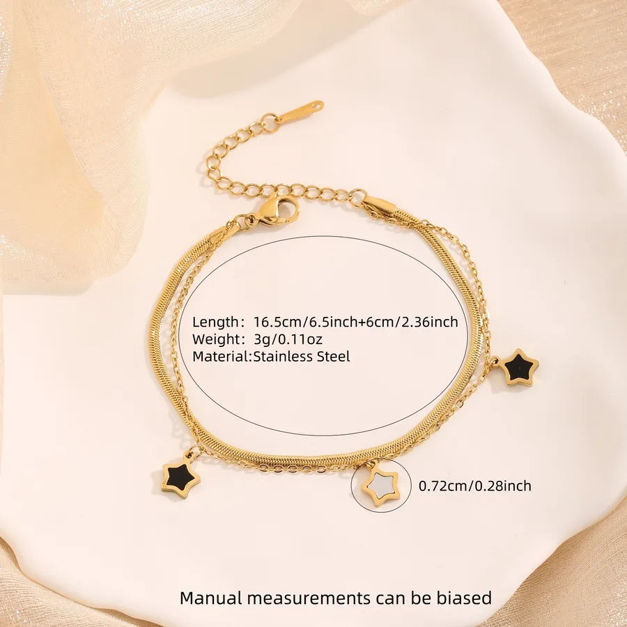 Gold Double Layer Star Bracelet for Women