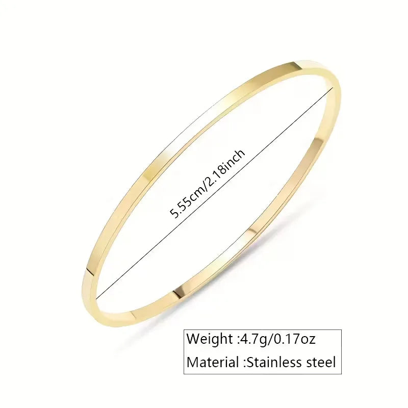 18K Gold Star Bangle – Stainless Steel & Glass