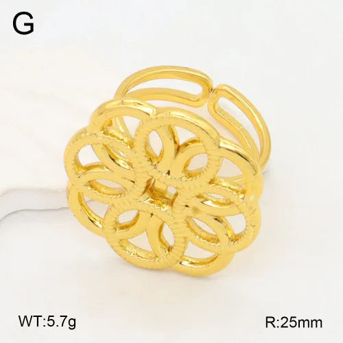 18K Gold Plated Stainless Steel Open Ring 25mm Circle Gold 1 Pc Package