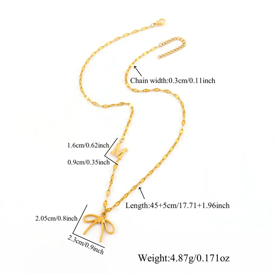 Gold Butterfly Knot Pendant Necklace