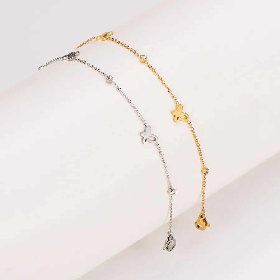 Gold Butterfly Anklet for Women – Stainless Steel