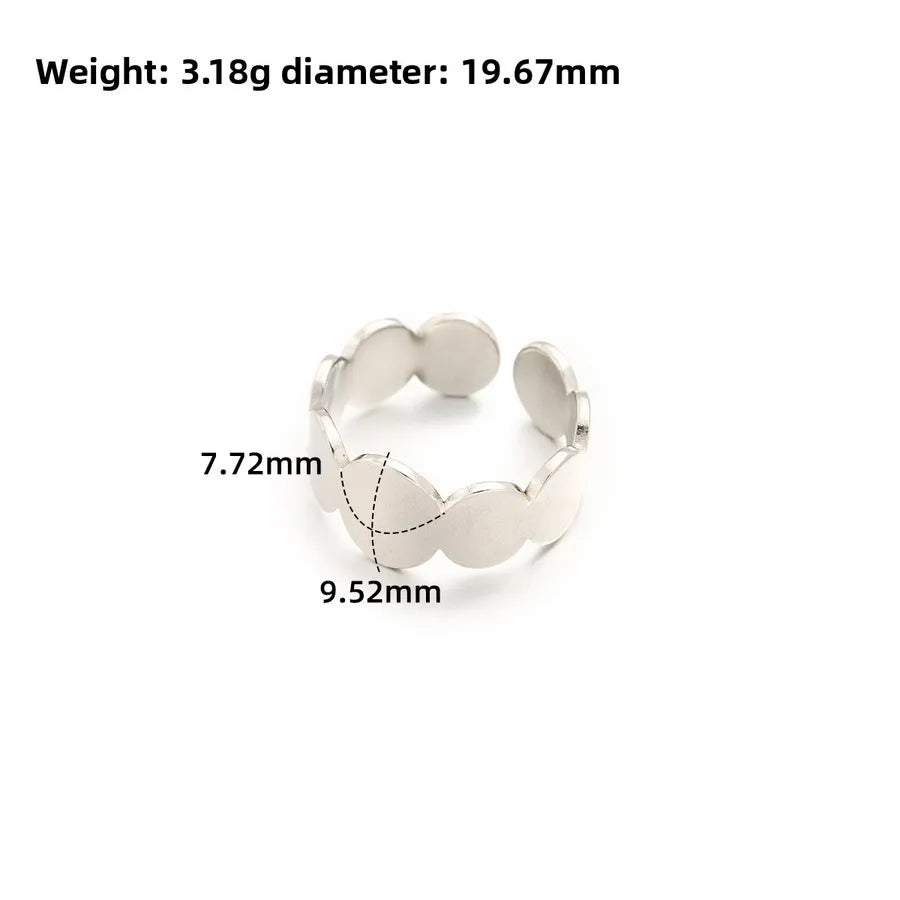 Gold Open Heart Stainless Steel Ring Adjustable Opening J309-Y Steel Color