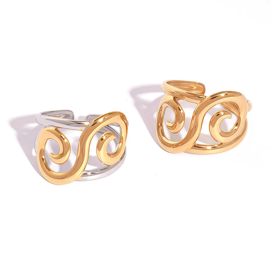 18K Gold Plated Stainless Steel Adjustable Ring