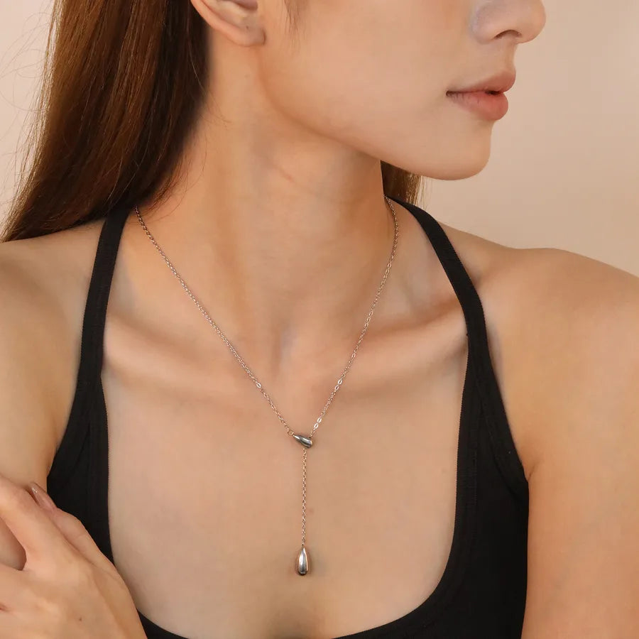 Stainless Steel Waterdrop Pendant Necklace