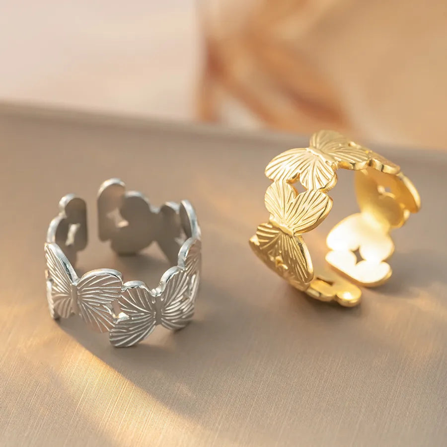 Retro Geometric Titanium Steel Ring