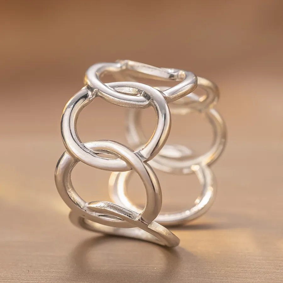 Adjustable Silver Maple Leaf Titanium Ring K142 Steel Color Ring Open