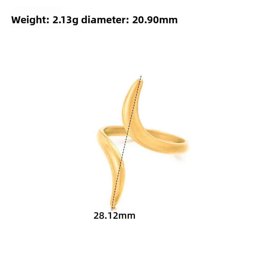 Gold Open Heart Stainless Steel Ring Adjustable Opening J308 Gold