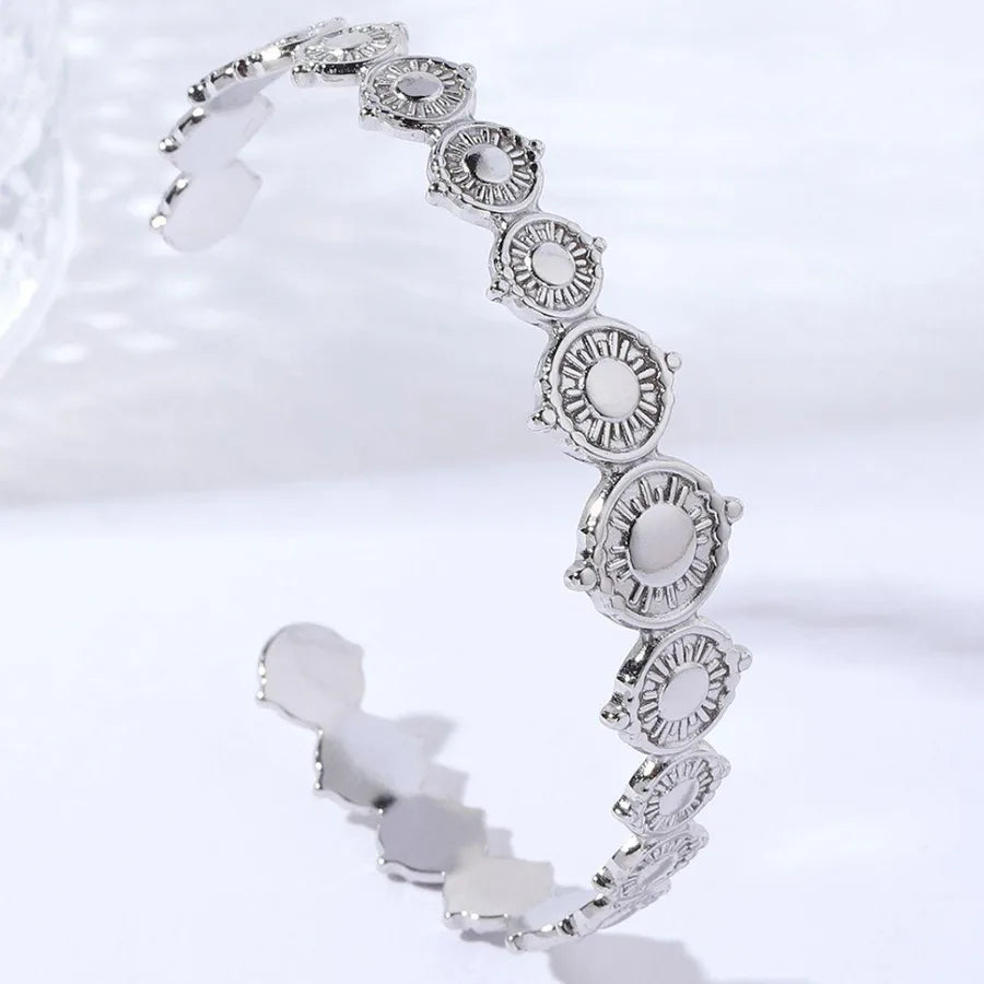 Unisex Titanium Steel Wide Cuff Bracelet WSZ010-1 Adjustable Opening