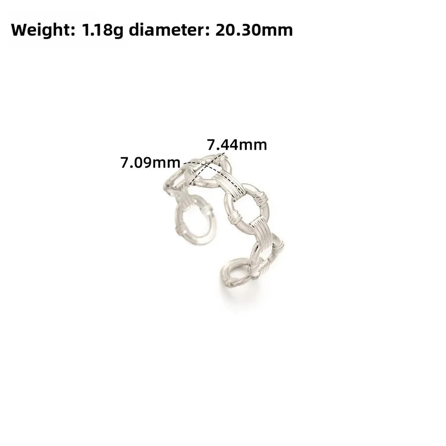 Gold Open Heart Stainless Steel Ring Adjustable Opening J315-Y Steel Color