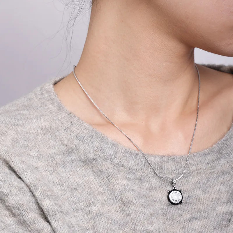 Black Drip Oil Pendant Necklace & Earrings Set