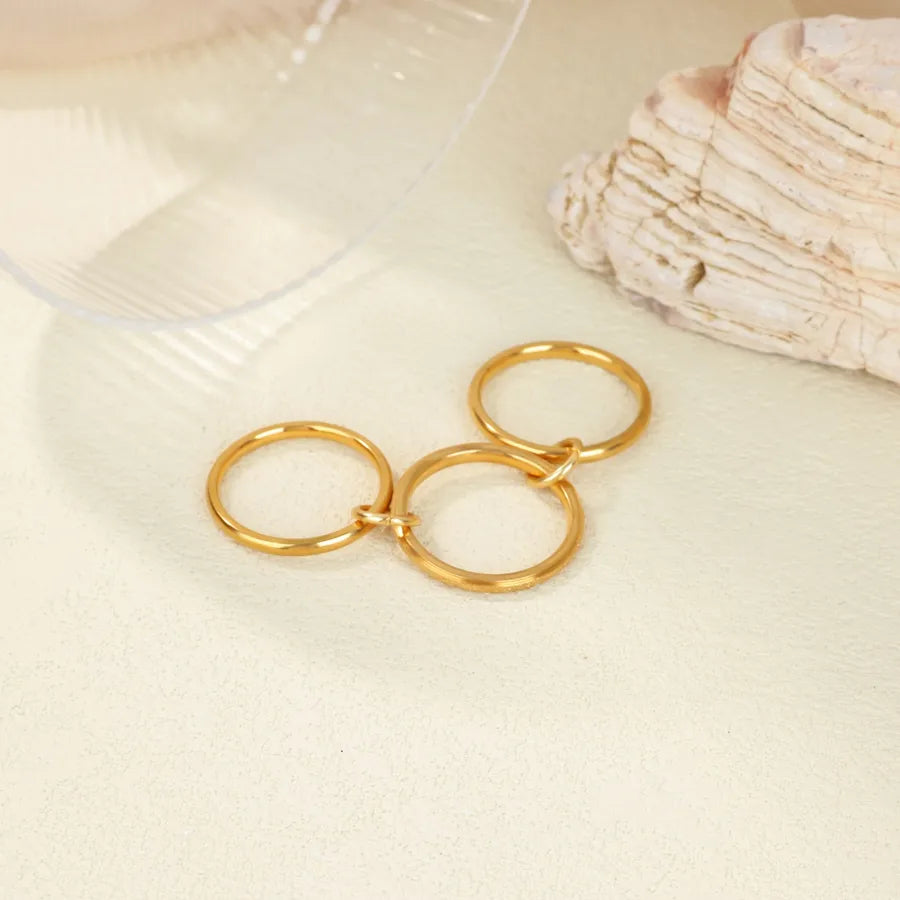 18K Gold Plated Geometric Stainless Steel Ring