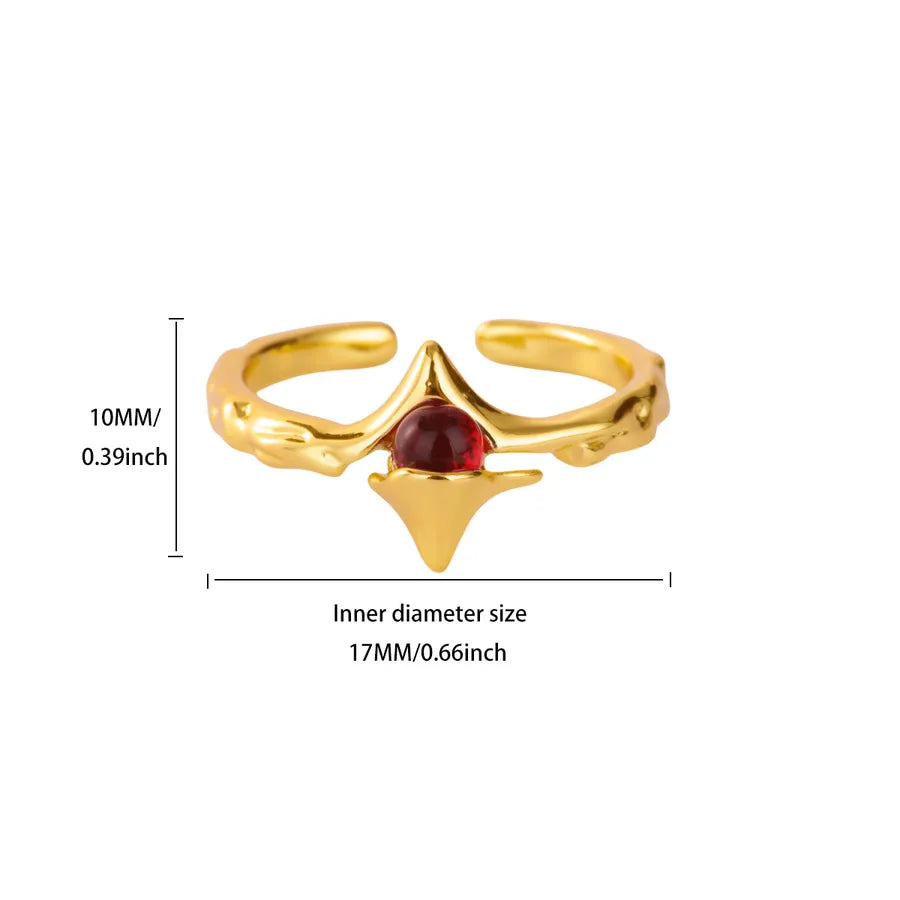 Gold Plated Geometric Zircon Open Ring 5772601
