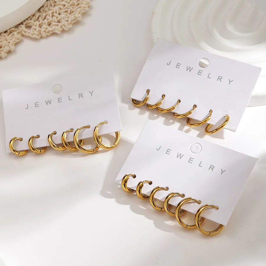 18K Gold Plated Stainless Steel Hoop Earrings