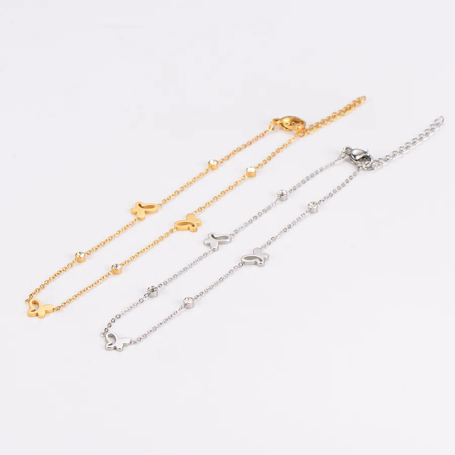 Gold Butterfly Anklet for Women – Stainless Steel