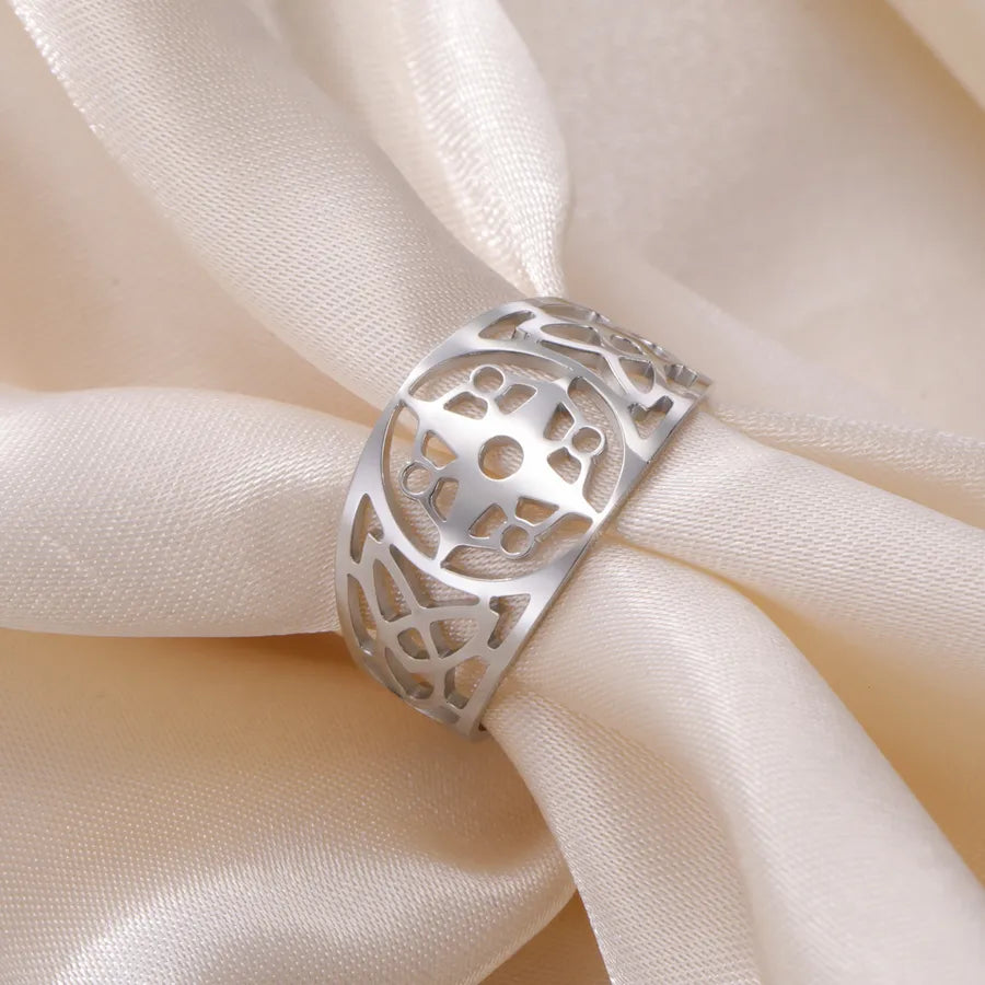 Unisex Compass Open Ring – 18K Gold Stainless Steel