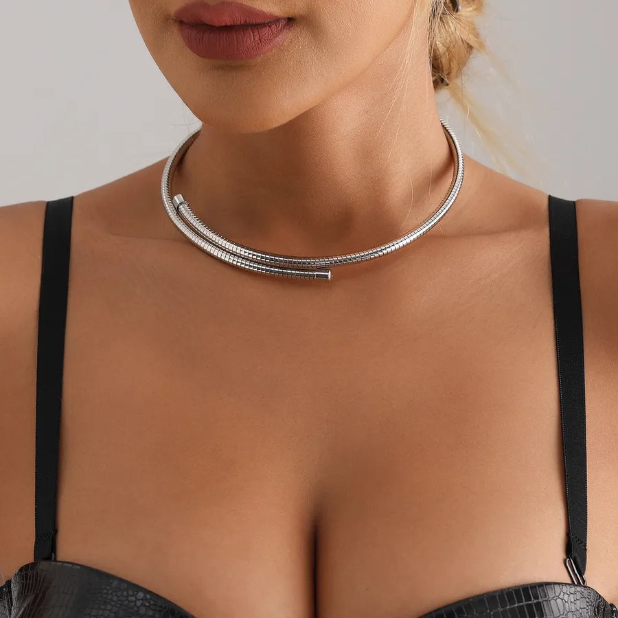 Geometric Stainless Steel Choker Necklace