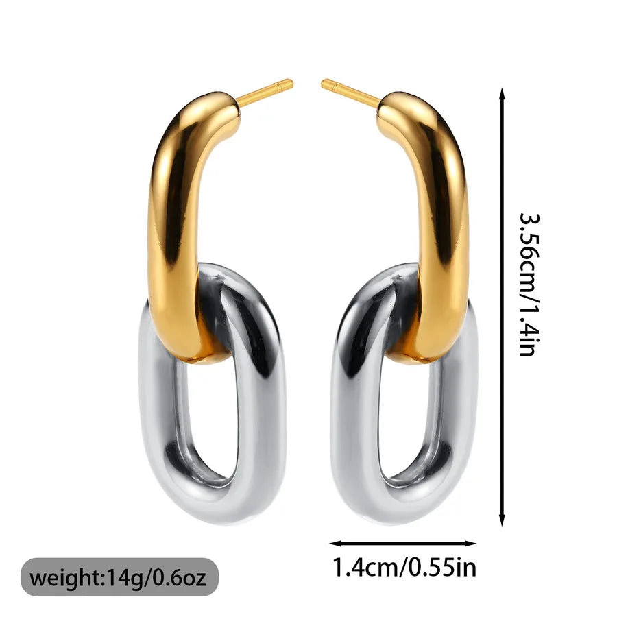 Geometric Stainless Steel Drop Earrings SDF004