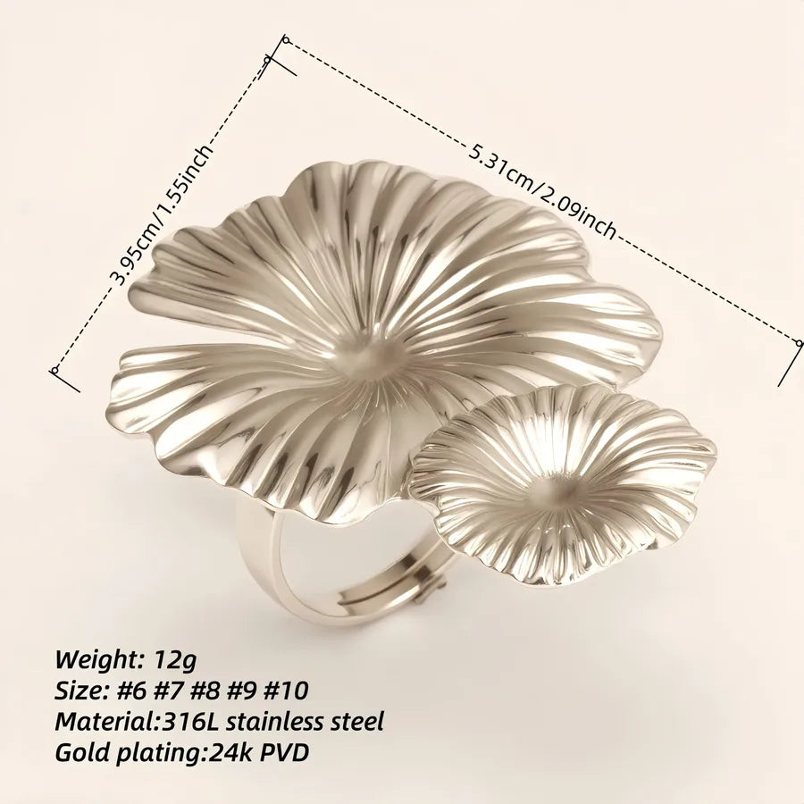 Elegant Stainless Steel Windmill Ring for Women