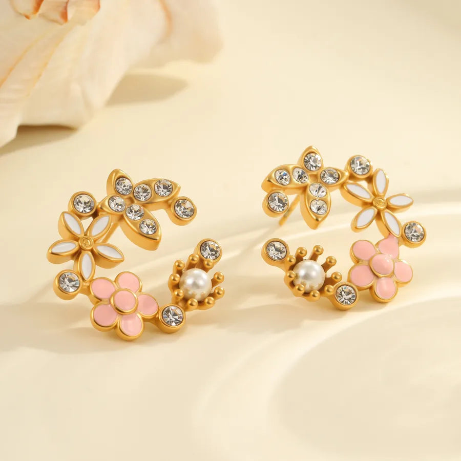 18K Gold Plated Colorful Petal Earrings