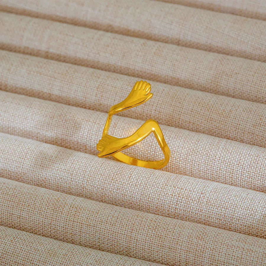 Adjustable 18K Gold Stainless Steel Ring 21