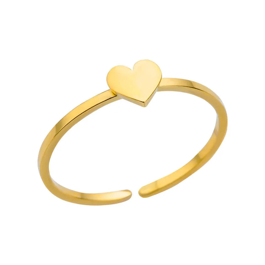 Open Heart Star Ring – Gold & Silver Stainless Steel