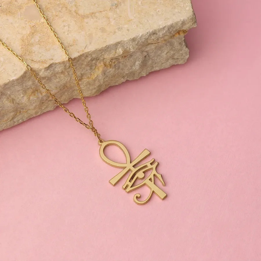 Devil's Eye Cross Pendant Necklace