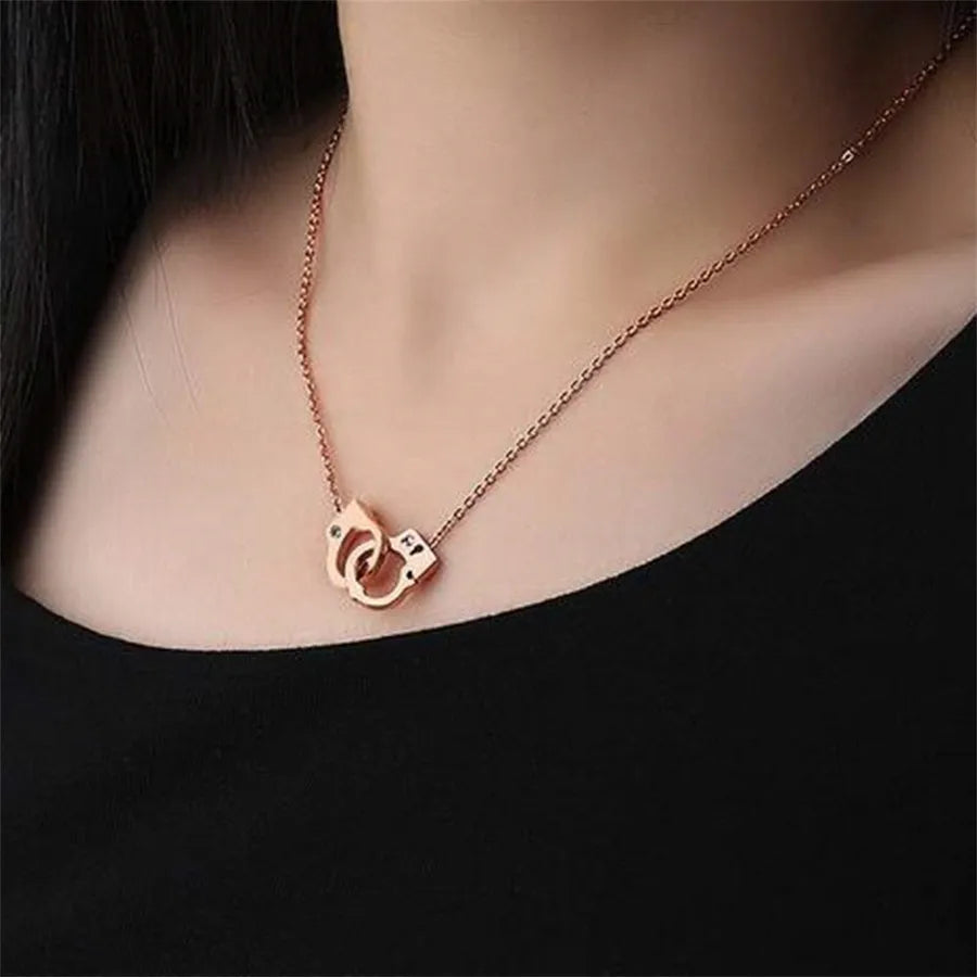 Infinity Love Handcuff Necklace – Rose Gold & Silver