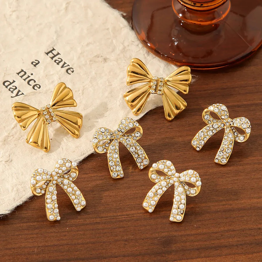 Butterfly Knot Titanium Stud Earrings