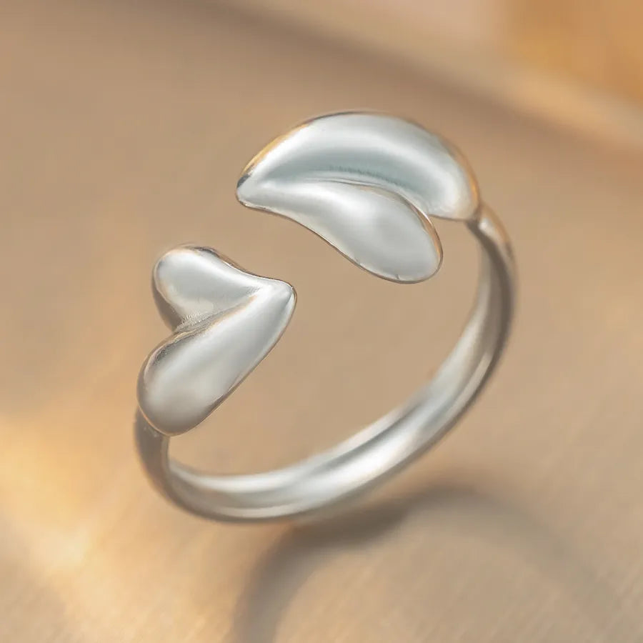 18K Gold Titanium Steel Geometric Open Ring K342 Steel Color Ring Open