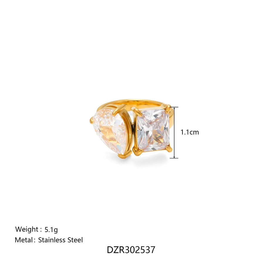 Boho 18K Gold Plated Wave Ring for Women Gold