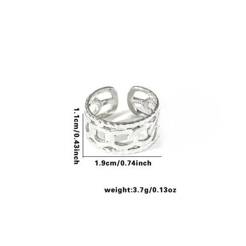 Titanium Steel Fish Tail Ring for Women Adjustable Opening TYR0411