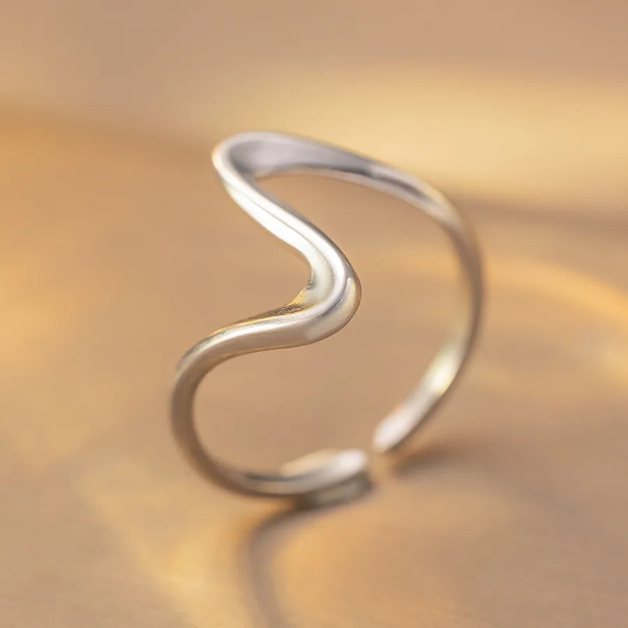 18K Gold Titanium Steel Geometric Open Ring K304 Steel Color Ring Open