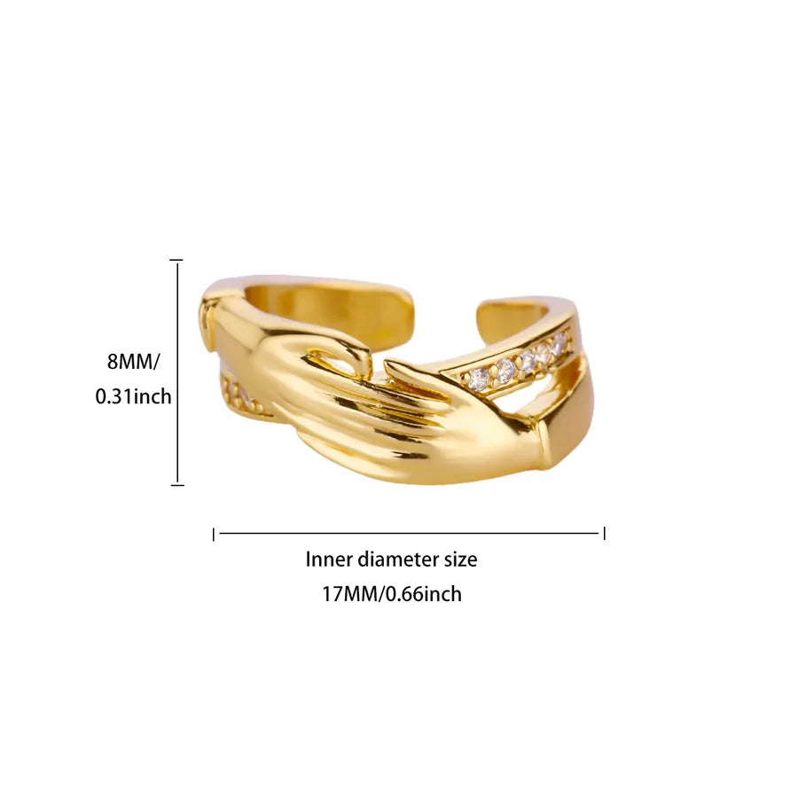 Elegant Geometric Open Ring in 18K Gold JZ8410G
