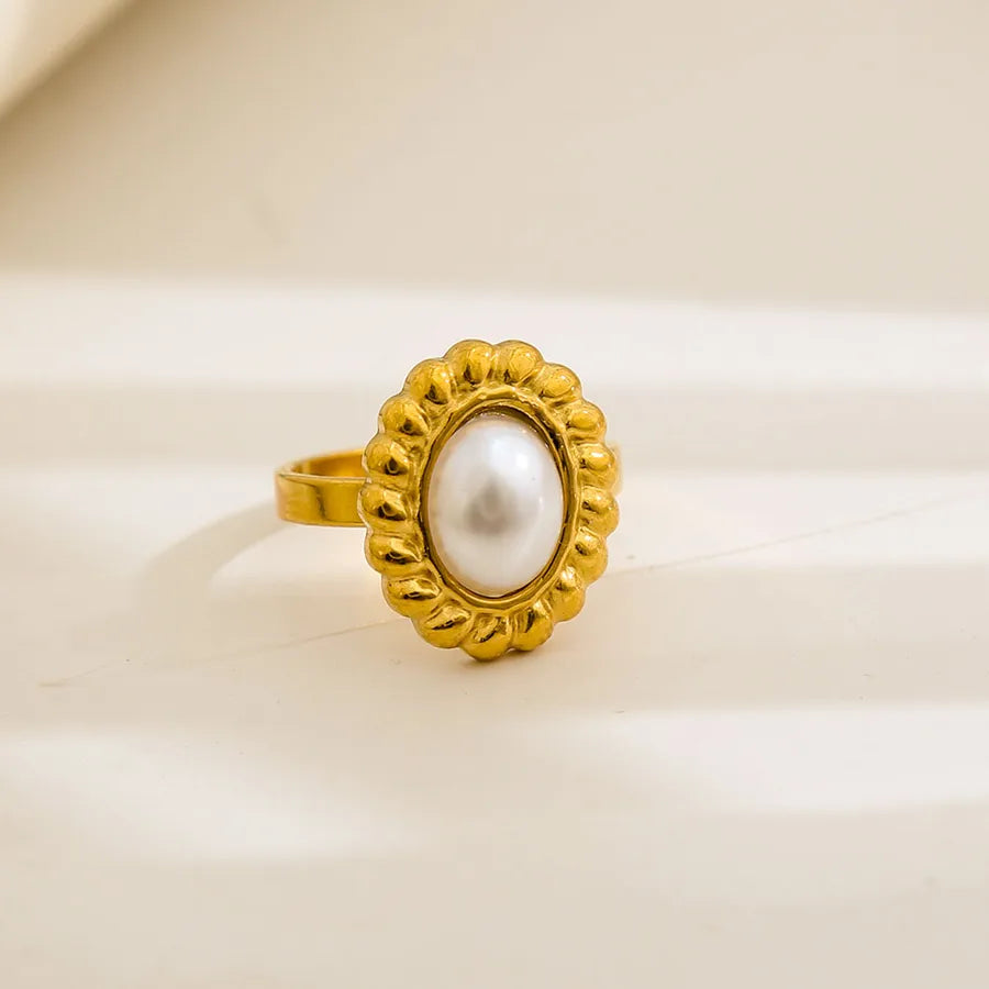 Unisex Gold-Plated Enamel Open Ring 96