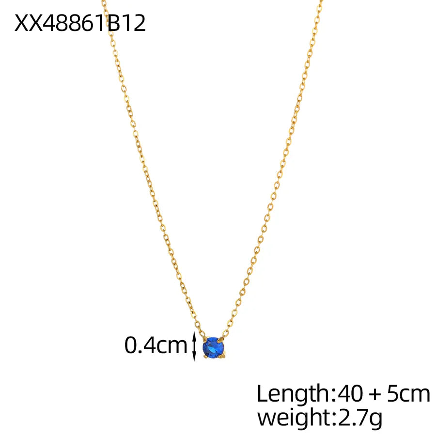 18K Gold Plated Geometric Titanium Steel Necklace One Size XX48861B12 9*9*1