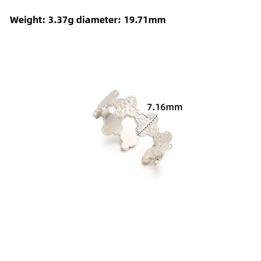 Gold Open Heart Stainless Steel Ring Adjustable Opening J312-Y Steel Color