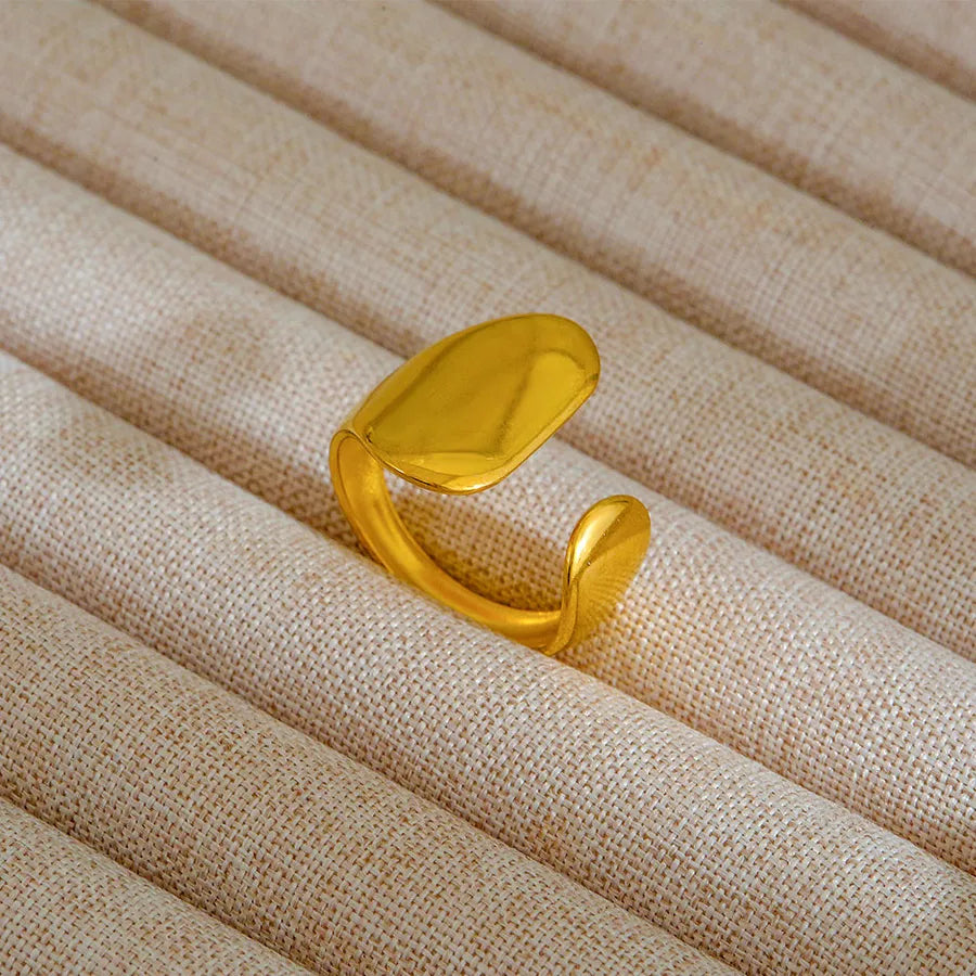 Adjustable 18K Gold Stainless Steel Ring 25