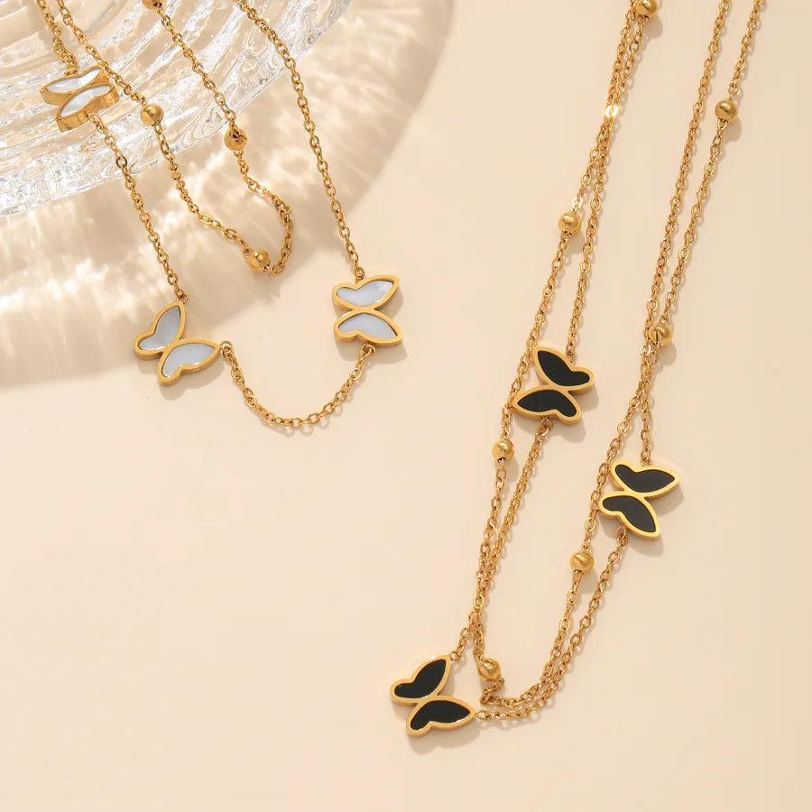 18K Gold Butterfly Pendant Necklace